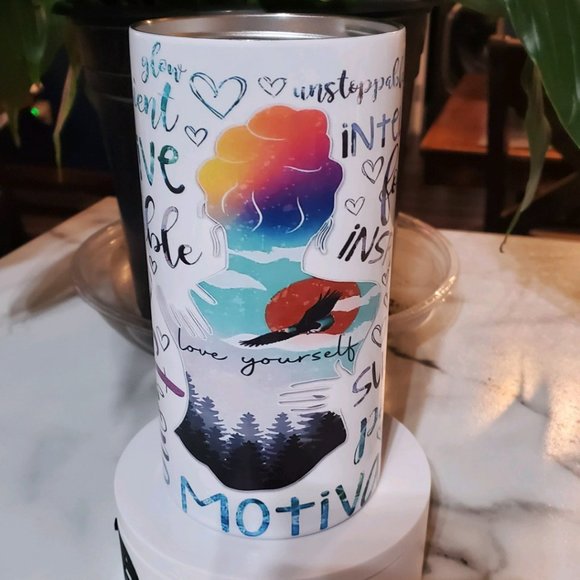 Love Yourself Motivational 4 in 1 Can Cooler 14oz Tumbler 🎉sale - Picture 1 of 16